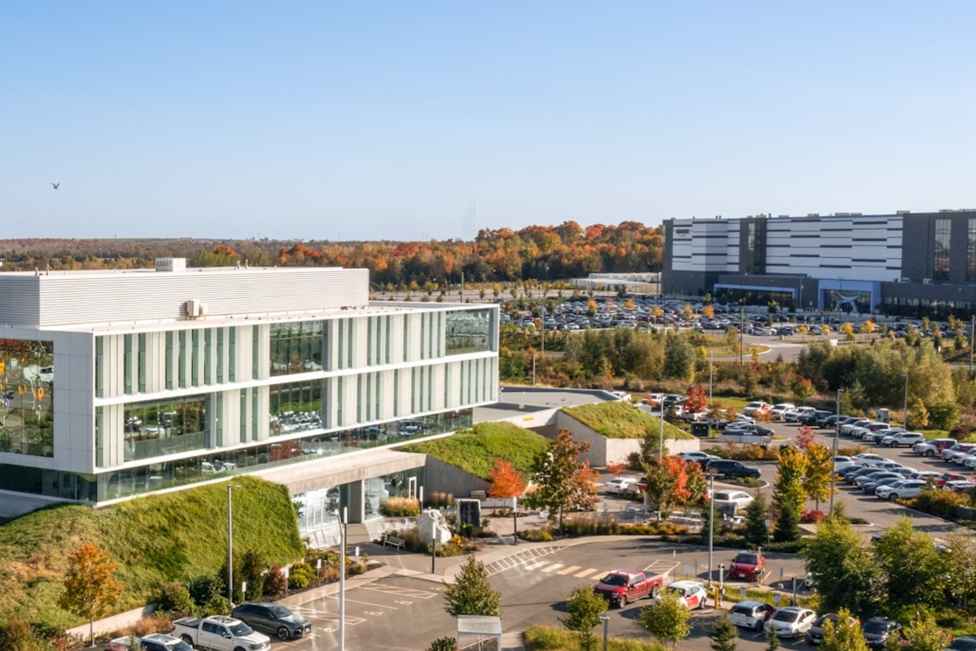 Commercial real estate buildings illustrating owning vs. leasing options.